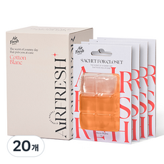 에어후레쉬 샤쉐 옷장 방향제 걸이형 본품, 32g, 20개, 코튼 블랑