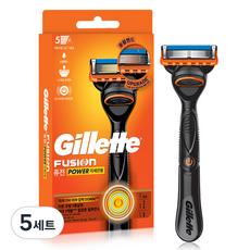 Gillette 吉列 正品 Fusion Power 鋒隱動力刮鬍刀握把 + 刀片組, 5套