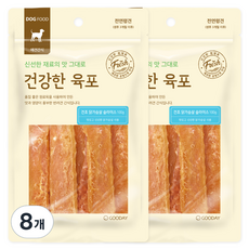 굿데이 강아지 건강한 육포, 건조 닭가슴살 슬라이스, 100g, 8개