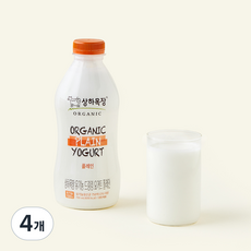 상하목장 유기가공식품 인증 드링킹 요거트 플레인, 750ml, 1개입, 4개