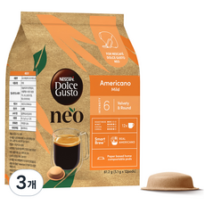돌체구스토 네오 아메리카노 마일드 캡슐커피, 5.1g, 12개입, 3개