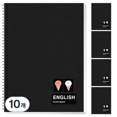 YOUNG ART 黑色英語彈簧筆記本, 10個, 瘀傷膏