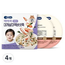 베베쿡 실온 이유식 후기 2p, 4개, 220g, 대게살미역버섯죽