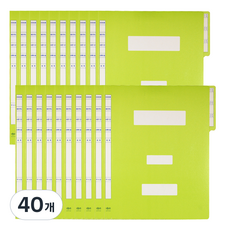 위즈오피스 P.P 스티커 정보파일, 연두색, 40개