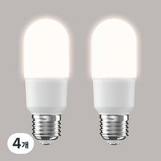 LED 三波長替代型 無頻閃 棒狀燈泡 KDT-JT 8W, 燈泡色, 4個