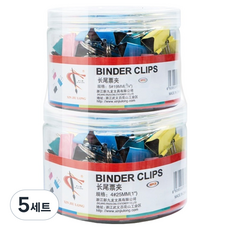 펜시픽 서류 집게 더블클립, 5세트, 소+중