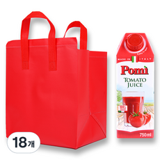 포미 100% 토마토 쥬스 착즙 + 보냉백 세트, 750ml, 18개