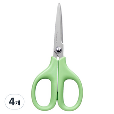 Deli Nusign 便攜式鍍鈦辦公用3D弧形剪刀, 4個, 綠色