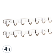 모든양품 스텐후크 외투걸이 가방정리 고리 7후크, 4개