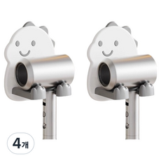 블럭마트 공룡모양 욕실 드라이기 거치대, 화이트, 4개
