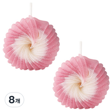 플라워 목욕 샤워볼, 핑크, 8개, 1개입