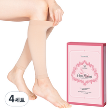 글램모먼트 메디컬 서포트 오픈토 쇼트 의료용 압박 스타킹, 4개, 종아리/무릎형
