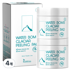 록키스 워터밤 빙하수 약산성 필링패드 70매, 150ml, 4개