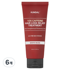 KUNDAL 昆黛爾 10X 咖啡因強化髮根防落髮護髮素 白麝香, 200ml, 6個