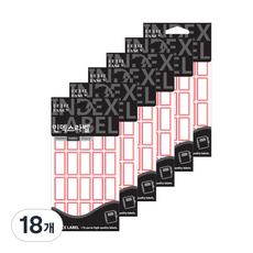 쁘띠팬시 인덱스라벨 견출지 15 x 33 mm 20-220R 18p, 빨강, 18개