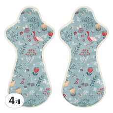 eechae 純棉翅膀型衛生棉 Blue Koi, 特級夜用, 4個, 2枚入