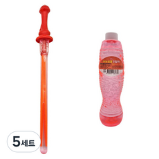 재미존 스틱 왕 비눗방울 100ml + 리필액 500ml 세트, 혼합색상, 5세트