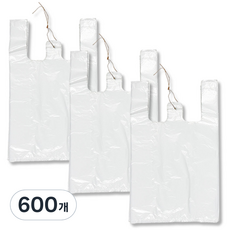 애니돌 손잡이 마트 비닐봉투 유백, 3L, 600개