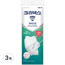 크리넥스 와이드핏 마스크 대형 KF94, 3개, 1개입
