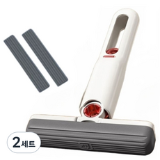 乾濕兩用迷你刮水器 + 替換海綿頭 2個組, 白色, 2組