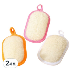 Clino 雙效清潔菜瓜布 白色 + 粉紅色 + 橘色組合 12 x 8 cm, 2套