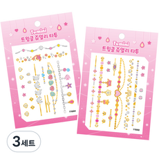 Tomini 閃亮珠寶紋身貼紙2件組, 3套, TT002, TT004