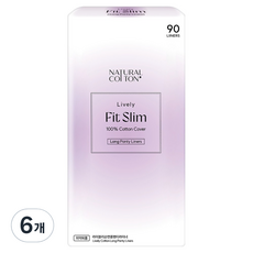 Natural Cotton Lively Fit Slim 護墊, 6個, 加長, 90入