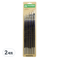 HWAHONG 華虹 產業用 830 油畫壓克力兩用畫筆 7件組, 2號, 4號, 6號, 8號, 10號, 12號, 14號, 2套