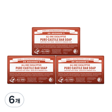 닥터브로너스 유칼립투스 퓨어 캐스틸 바 솝, 140g, 6개