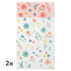 日本 MIDORI 3層安全資料夾 A5, 花卉(35466), 2個