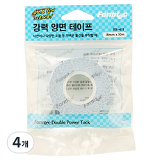 폼텍 강력부직포 양면테이프 18mm x 10m BS411, 투명, 4개