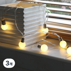 LUAZ LED 線燈 大球 櫻桃燈泡 燈飾 AA電池款 1.5m 10燈, 3個, 暖白色