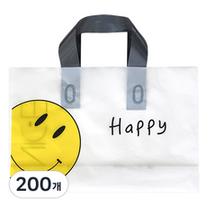 微笑手提塑膠袋, 200個, 黃色