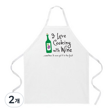 애티튜드에이프런즈 쿠킹 위드 와인 에이프런, 혼합 색상, 2개