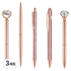 동아피엠에스 쥬얼리 큐빅 볼펜 5종 세트, 핑크, 3세트