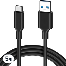 808 USB 3.2-C타입 고속충전 케이블 60W 10Gbps, 200cm, 블랙, 5개
