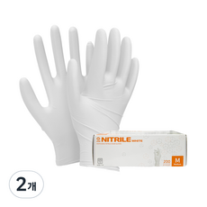 지클럽 니트릴장갑 200p, 화이트, 중(M), 2개