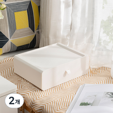 존글로벌 파스텔 모듈 수납함, 화이트, 2개