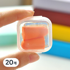 폴라 컬러풀 귀마개 오렌지, 20개, 2개입