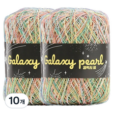 앵콜스 갤럭시 메탈릭 코드 뜨개실, 멀티 M10 피치에머랄드, 10개