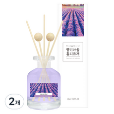 향기마을 실내용 홈 디퓨저, 라벤더, 150ml, 2개