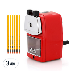 CARL Angel5 原創削鉛筆機 + 6支鉛筆, 紅色, 3套