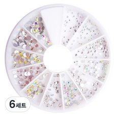 Nail Room 水鑽飾品組, 035 圓形混合水鑽, 6個