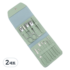 오와이규 다양한 손톱깎이 12종 세트, 그린, 2세트