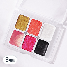 수채화 네일 물감 6종 세트, KN-A4035, 3세트