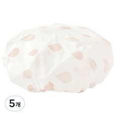 트레이드미 드라이 물방울 비닐 샤워캡, 핑크, 5개
