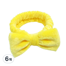 SolRoom 蝴蝶結洗臉髮帶, 黃色, 6個