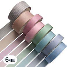 Mibill文具基本圖案紙膠帶 8種組, 香檳酒, 6套