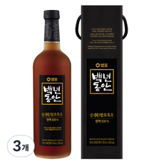 백년동안 순 발효 흑초 원액, 750ml, 3개