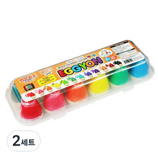 EGGTOK 幼兒蛋形蠟筆家庭組, 12色, 2套